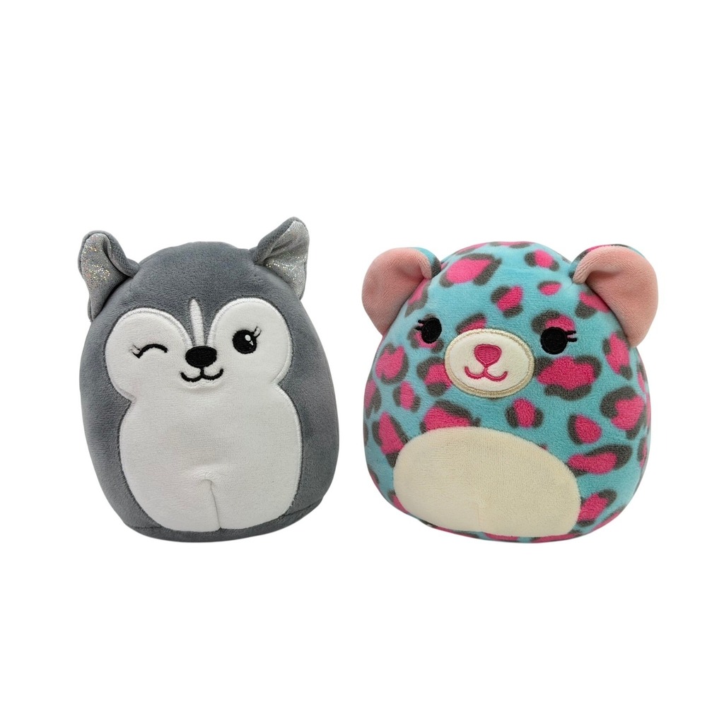 Squishmallows Heidi Husky & Chelsea Cheetah 5" Small Soft Stuffed Plush Animals